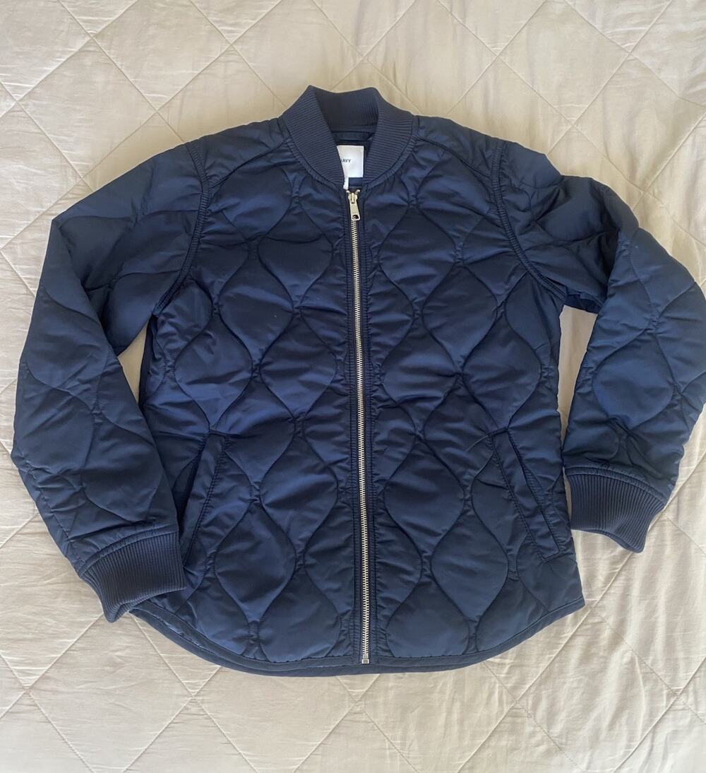old navy quilted zip up jacket - Sz small - Navy - With pockets